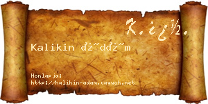 Kalikin Ádám névjegykártya